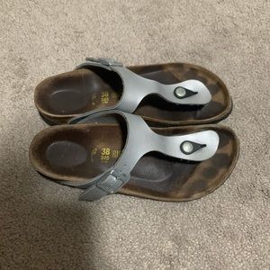 Silver Birkenstock gizeh
